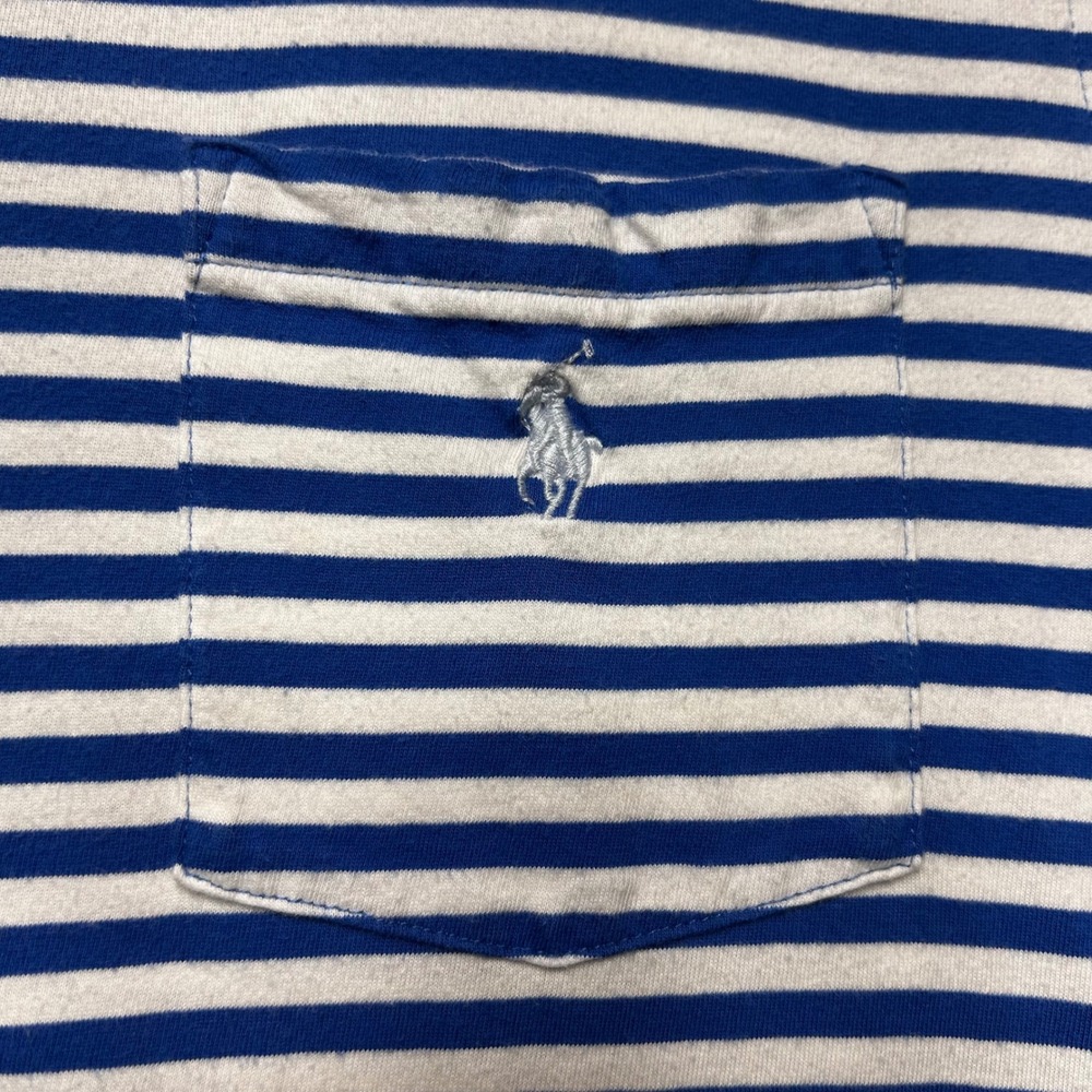 Polo Ralph Lauren Polo Shirt Mens‎ XL Blue White Cotton Striped Classic Fit - Picture 5 of 7